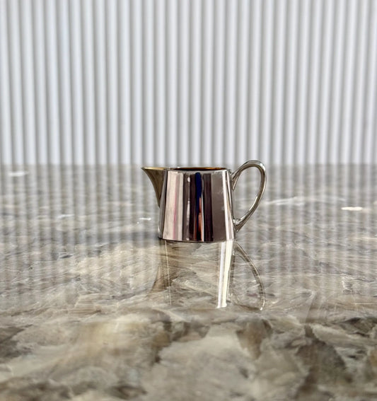 Vintage Silver-Plated Milk Jug – Brass Interior