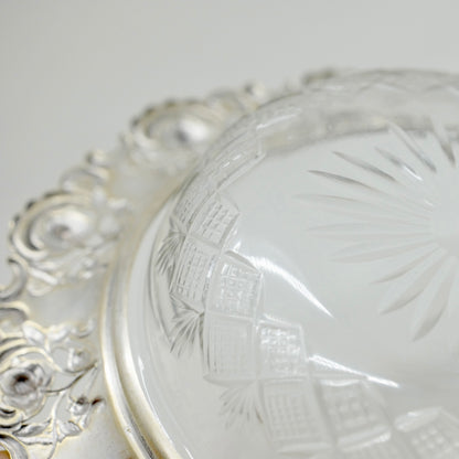Crystal Glass Bowl with Silver-Plated Rim – Vintage Market Find from Zurich