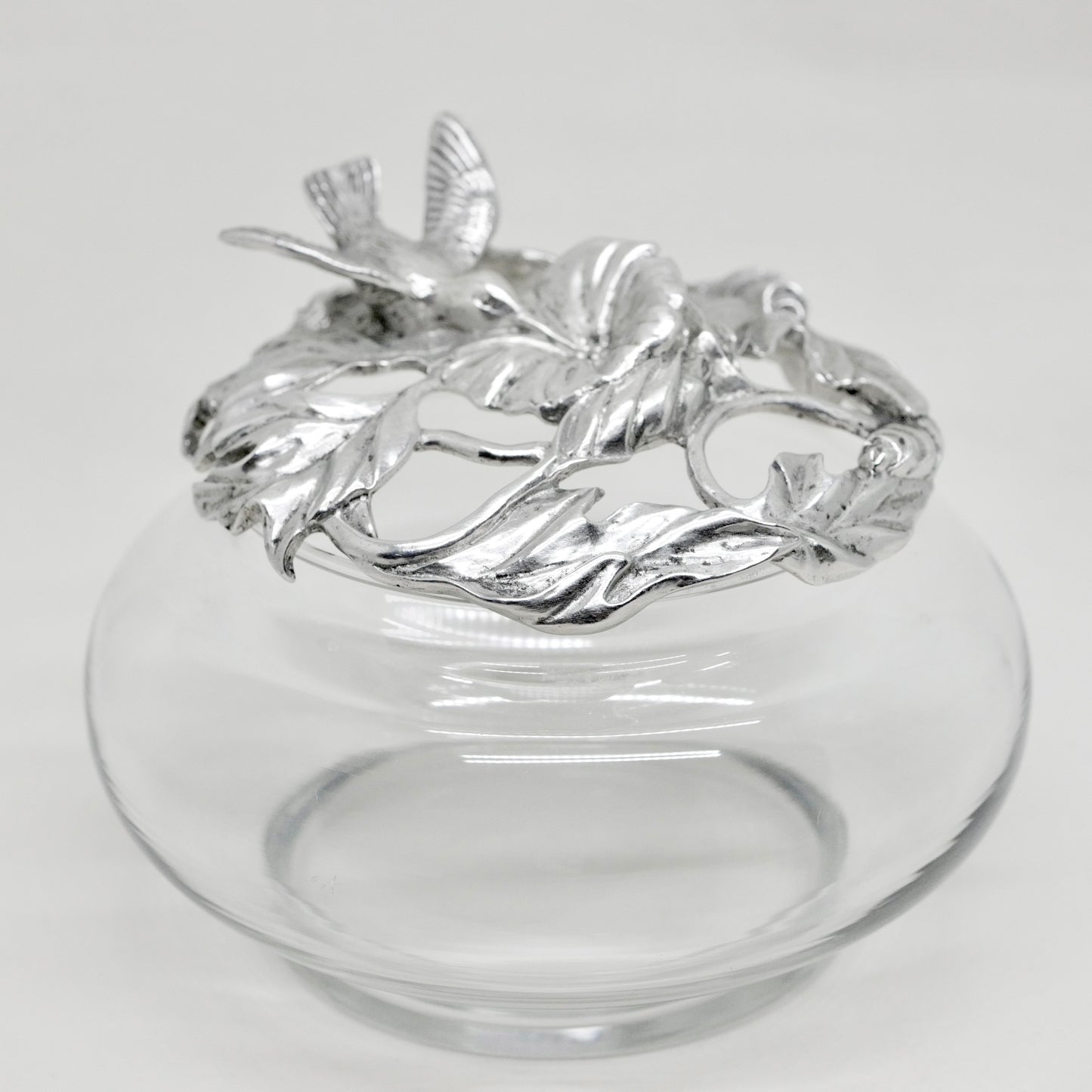 Glass Vase with Pewter Lid – Vintage Market Find from Saint-Tropez