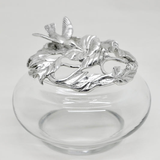 Glass Vase with Pewter Lid – Vintage Market Find from Saint-Tropez