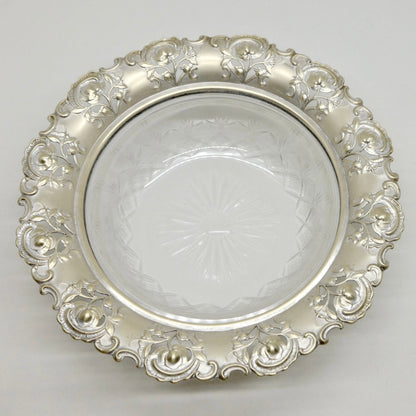 Crystal Glass Bowl with Silver-Plated Rim – Vintage Market Find from Zurich
