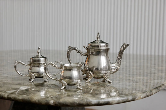 Arabic Mini Silver-Plated Coffee Set – Vintage Find from Zurich