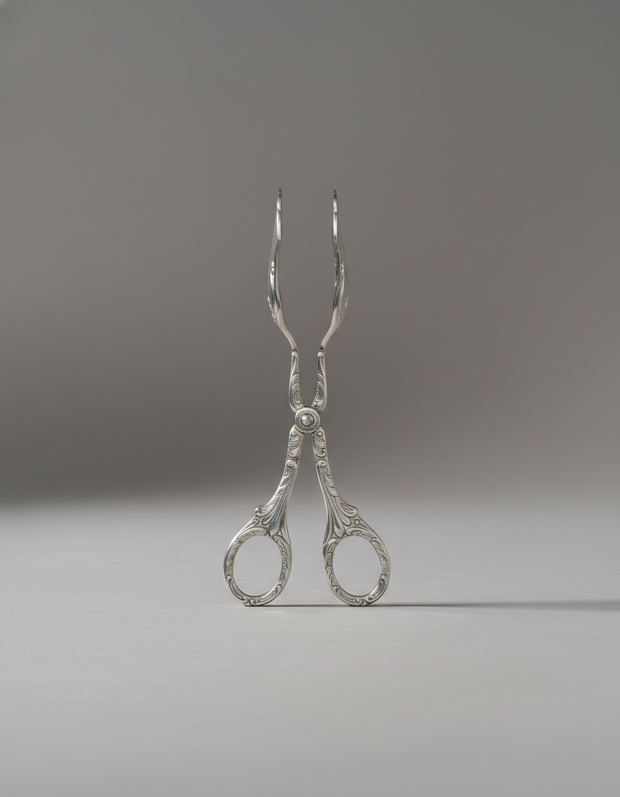 Antique Silver Cake & Dessert Tongs