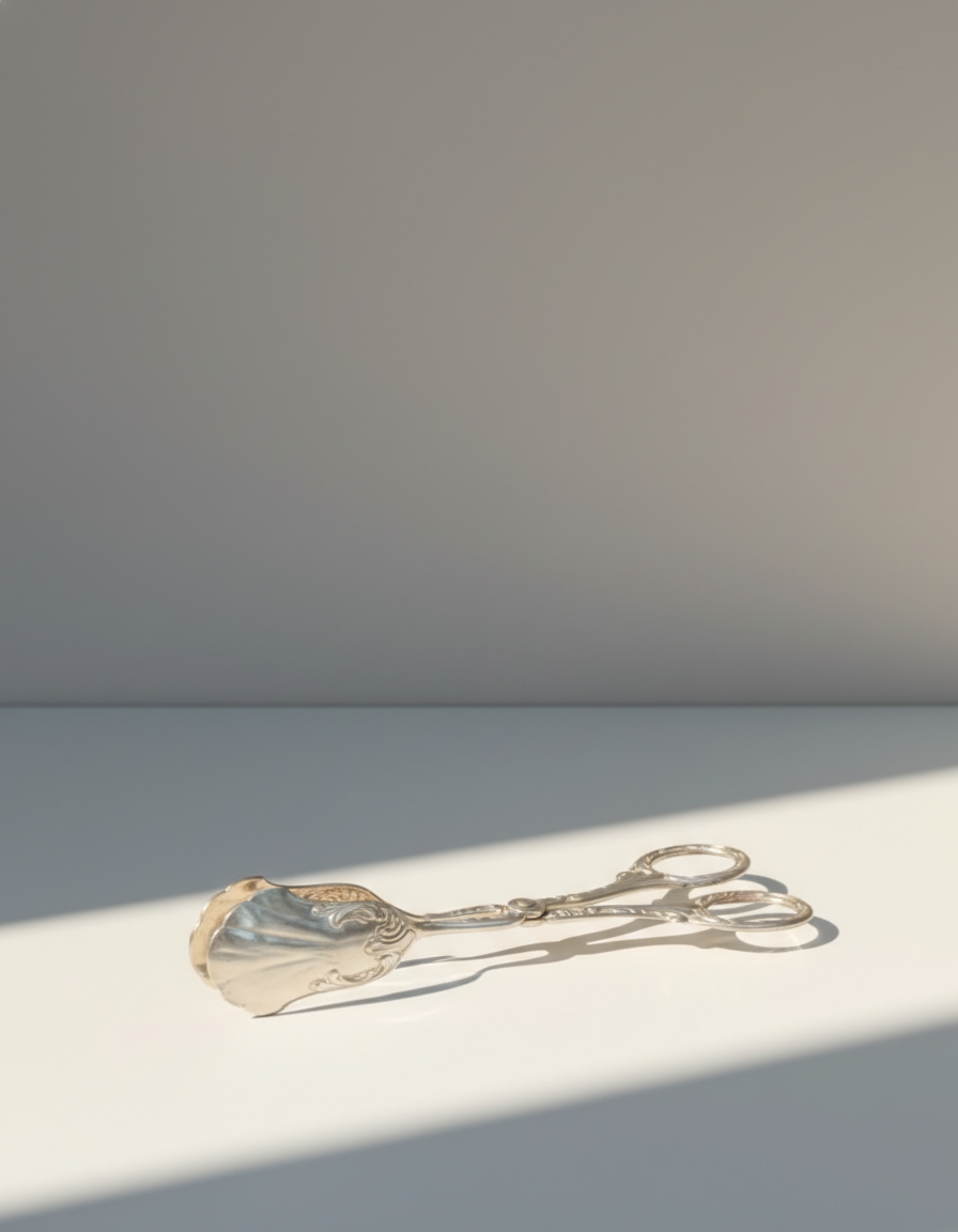 Antique Silver Cake & Dessert Tongs