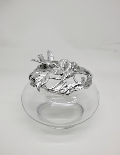 Glass Vase with Pewter Lid