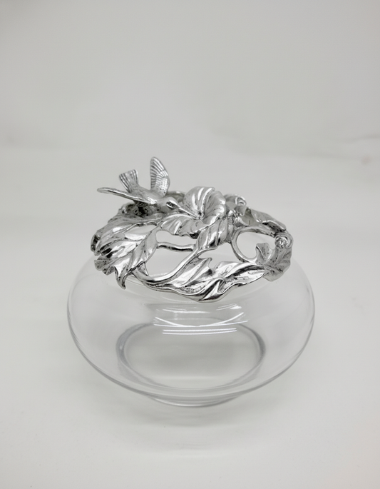 Glass Vase with Pewter Lid